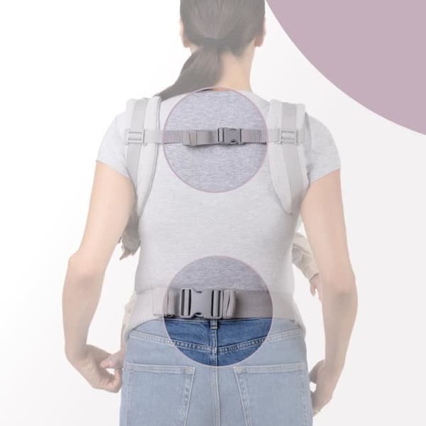 MoMi COLLET Ergonomisk bärsele - Upp till 20 kg - Fram/bak - Hypoallergenisk - Grå