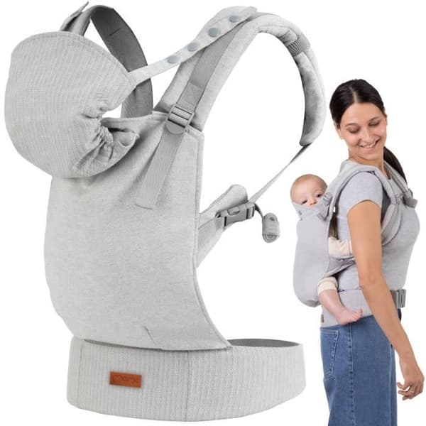 MoMi COLLET Ergonomisk bärsele - Upp till 20 kg - Fram/bak - Hypoallergenisk - Grå