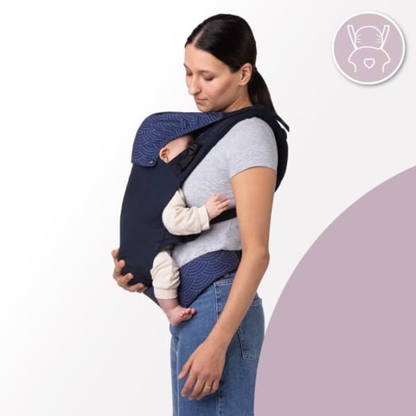 MoMi COLLET Ergonomisk bärsele - Upp till 20 kg - Fram/bak - Hypoallergen - Marinblå