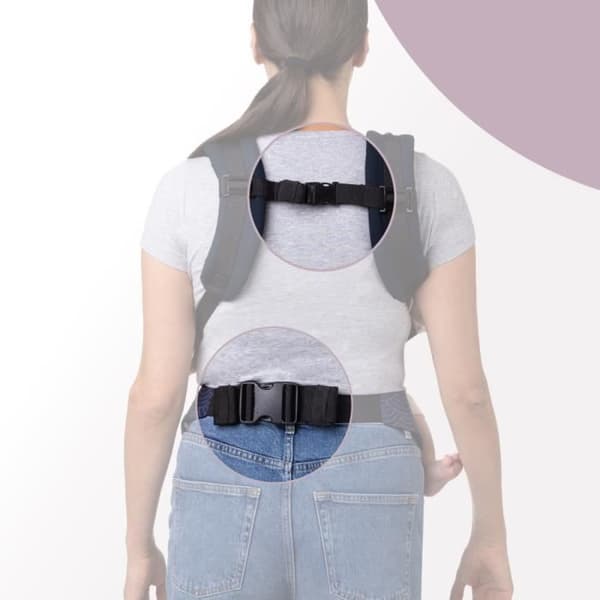 MoMi COLLET Ergonomisk bärsele - Upp till 20 kg - Fram/bak - Hypoallergen - Marinblå