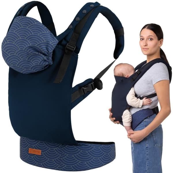 MoMi COLLET Ergonomisk bärsele - Upp till 20 kg - Fram/bak - Hypoallergen - Marinblå