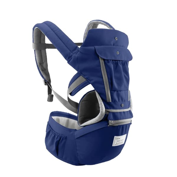 Bärsele, 360° Ergonomisk Design, Justerbart Midjebälte, Sidofickor,Mörkblå