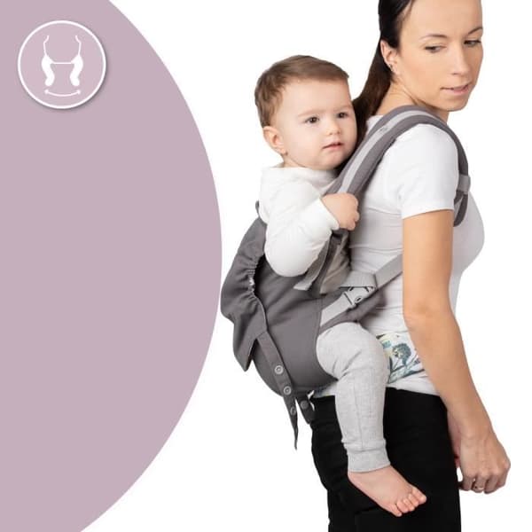Ergonomisk bärsele MoMi COLLET - MÄRKE - Blommig - Upp till 20 kg - Fram/bak - Allergivänlig
