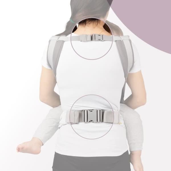 Ergonomisk bärsele MoMi COLLET - MÄRKE - Blommig - Upp till 20 kg - Fram/bak - Allergivänlig