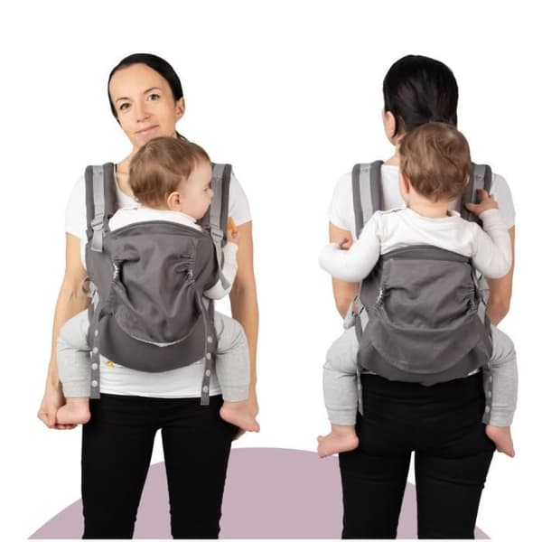 Ergonomisk bärsele MoMi COLLET - MÄRKE - Blommig - Upp till 20 kg - Fram/bak - Allergivänlig