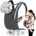 Miniatyrbild 1 av 4: Ergonomisk bärsele MoMi COLLET - MÄRKE - Blommig - Upp till 20 kg - Fram/bak - Allergivänlig