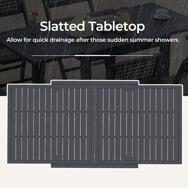 Terrasse Spisebord, 31,5"/63" x 31,5" x 29,5", Grå