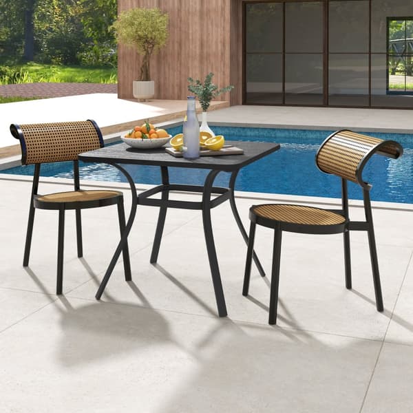 Terrasse spisebord, 32x32x29 tommer, Grå