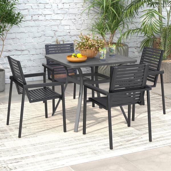 Terrasse spisebord, 32x32x29 tommer, Grå
