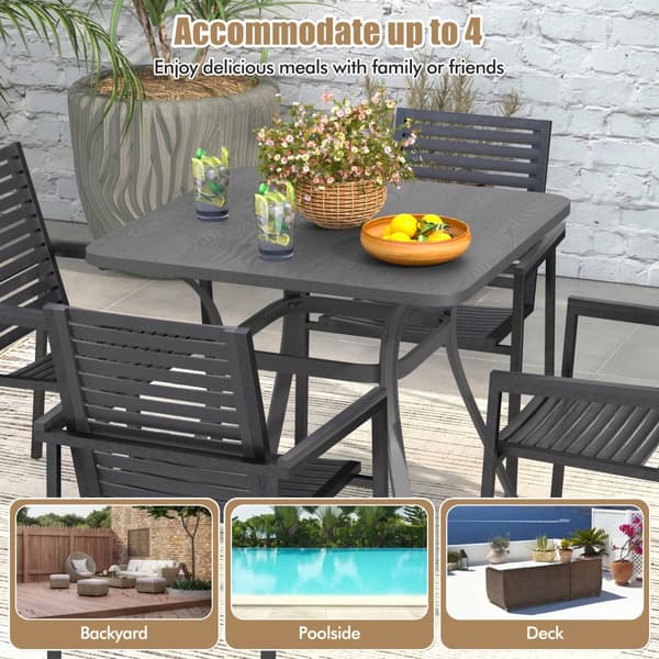 Terrasse spisebord, 32x32x29 tommer, Grå