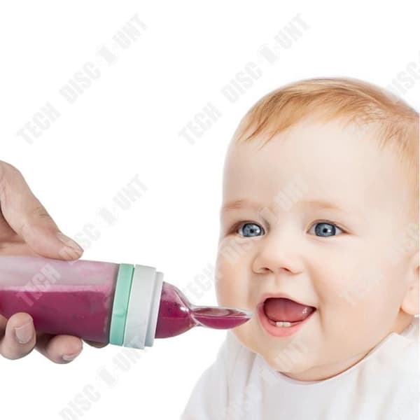 TD® silikon baby sked baby matare kompletterande flaska pressa flytande matflaska