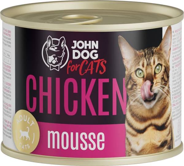 JOHN DOG TIL KATTE vådfoder til katte KYLLINGemousse 200 g