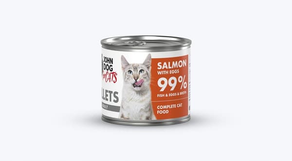 JOHN DOG FOR CATS vådfoder til katte LAKS MED ÆG fileter 140 g