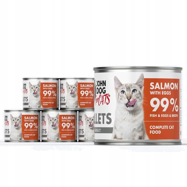 JOHN DOG FOR CATS vådfoder til katte LAKS MED ÆG fileter 140 g
