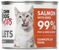 Miniatyrbillede 1 af 6: JOHN DOG FOR CATS vådfoder til katte LAKS MED ÆG fileter 140 g