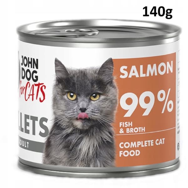 JOHN DOG FOR CATS vådfoder til katte LAKSEFILETTER 140 g