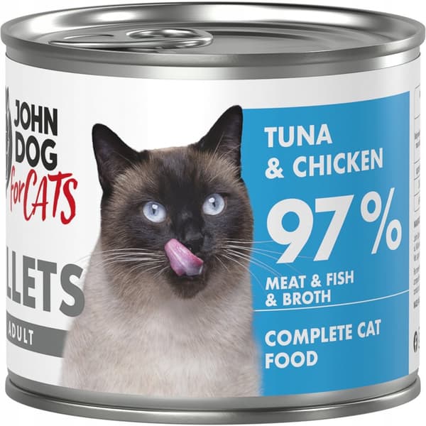 JOHN DOG TIL KATTE vådfoder til katte TUN- OG KYLLINGEFILET 140 g