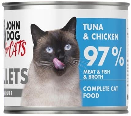 JOHN DOG TIL KATTE vådfoder til katte TUN- OG KYLLINGEFILET 140 g