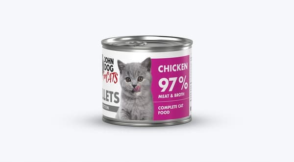 JOHN DOG FOR CATS vådfoder til katte KYLLINGEFILETTER til killinger 140 g