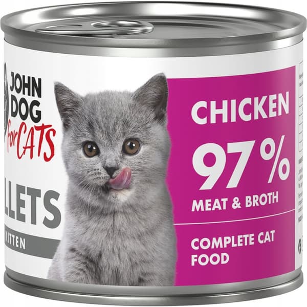 JOHN DOG FOR CATS vådfoder til katte KYLLINGEFILETTER til killinger 140 g