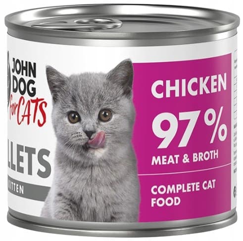 JOHN DOG FOR CATS våtfoder för katter KYCKLINGfiléer för kattungar 140 g