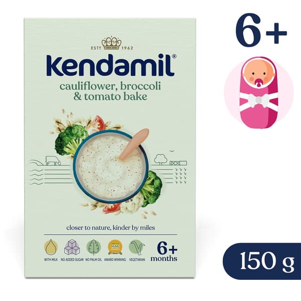 KENDAMIL mjölkgröt för barn från 6 månader. broccoli blomkål tomat 150g