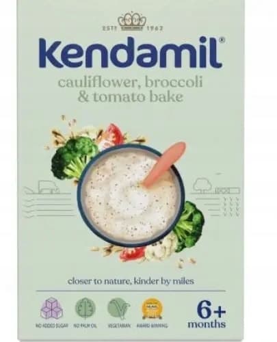 KENDAMIL mjölkgröt för barn från 6 månader. broccoli blomkål tomat 150g