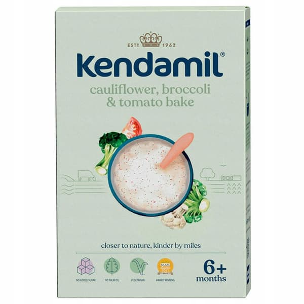 KENDAMIL mjölkgröt för barn från 6 månader. broccoli blomkål tomat 150g