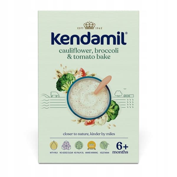 KENDAMIL mjölkgröt för barn från 6 månader. broccoli blomkål tomat 150g