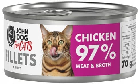 JOHN DOG TIL KATTE vådfoder til katte KYLLINGEFILET 70 g
