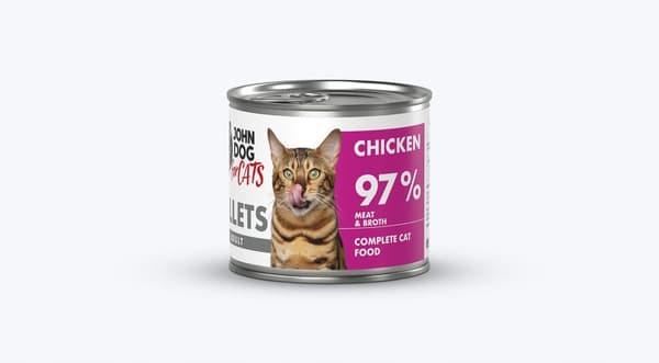 JOHN DOG FOR CATS våtfoder för katter KYCKLINGFILÉER 140 g