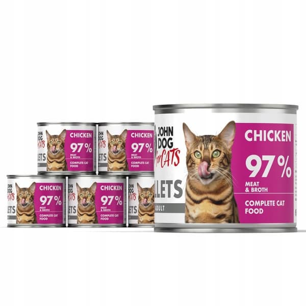 JOHN DOG FOR CATS våtfoder för katter KYCKLINGFILÉER 140 g