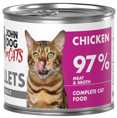 JOHN DOG FOR CATS våtfoder för katter KYCKLINGFILÉER 140 g