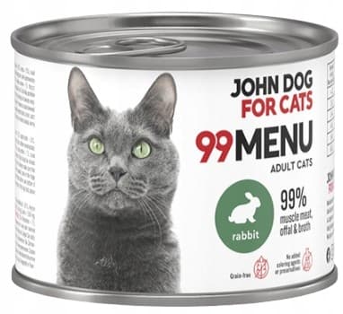JOHN DOG FOR CATS 99 MENU vådfoder til katte KANIN 200 g