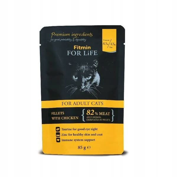 FITMIN CAT våtfoder för katter KYCKLINGFILÉER 85 g