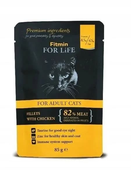 FITMIN CAT våtfoder för katter KYCKLINGFILÉER 85 g