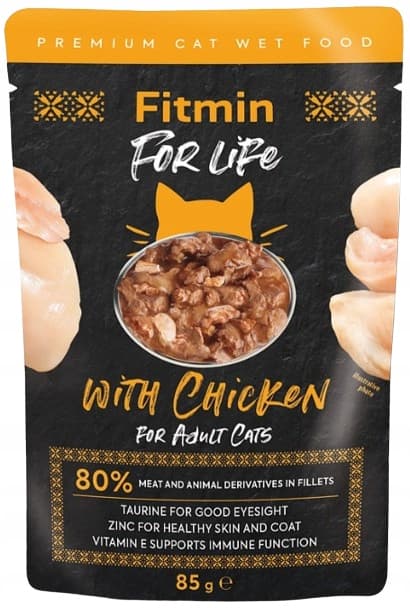 FITMIN CAT våtfoder för katter KYCKLINGFILÉER 85 g