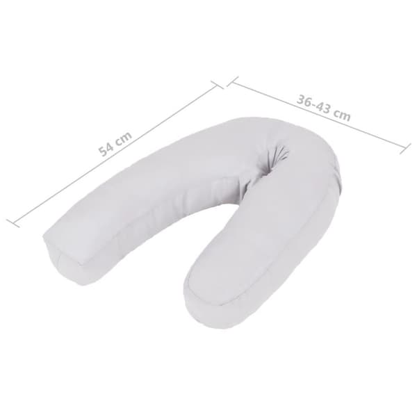 vidaXL J-formad gravidkudde 54x(36-43) cm grå