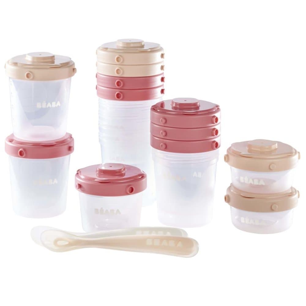 Beaba Matbeholdersett 1st Meal Set rosa og korall