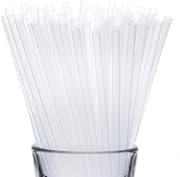Disposable wide transparent strip straws, 100pcs