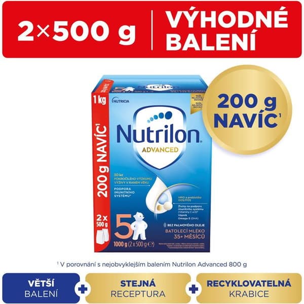 Nutrilon 5 Advanced mjölk för småbarn 1 kg, 35
