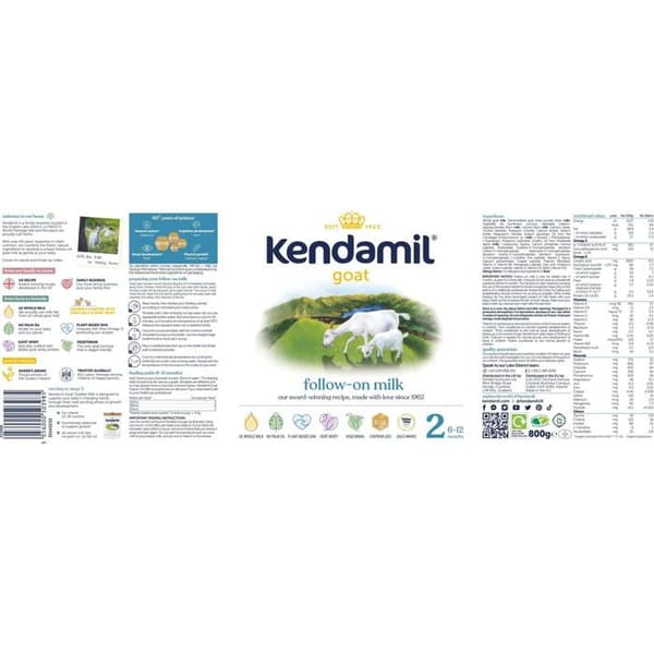 Kendamil Fortsättningsmjölk från get 2 DHA (800 g)