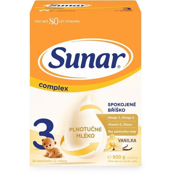 Sunar Complex 3 mjölk för småbarn vanilj, 6×600 g