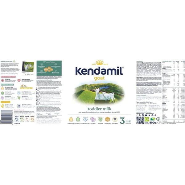 Kendamil Toddlerrvän Lait de chèvre 3 DHA (800 g)