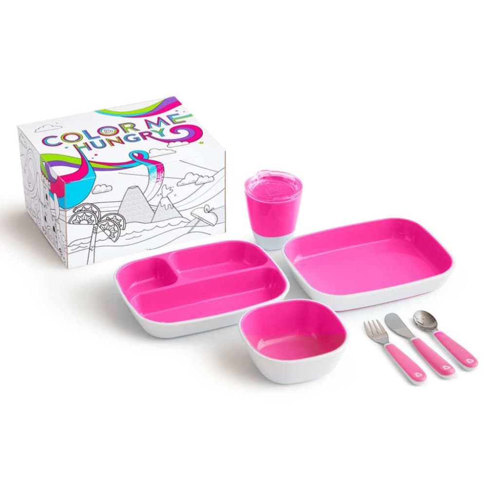 Munchkin Matservis 7 delar Color Me Hungry rosa