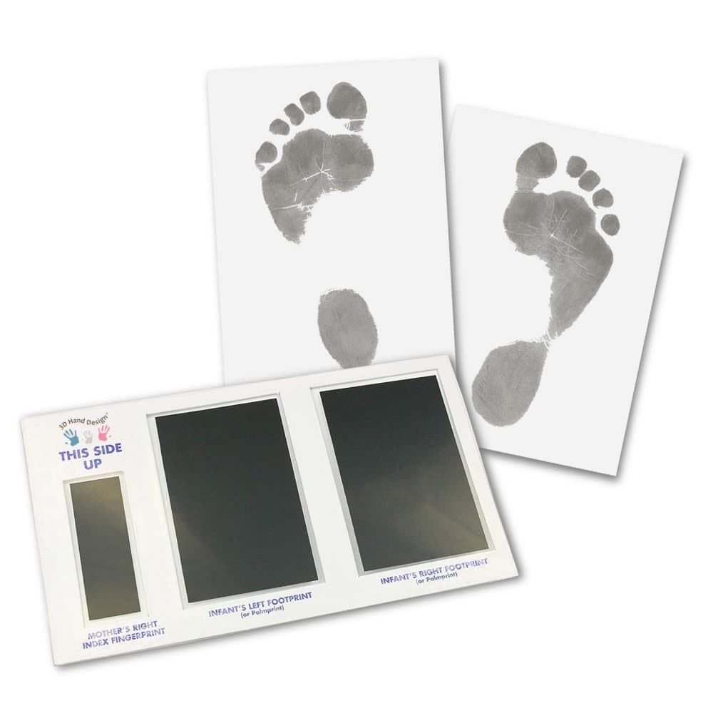 Set för fotavtryck, avtryck för nyfödda & bebisar upp till 3 månader, Pappersfärg vit, Magic Footprint Standard