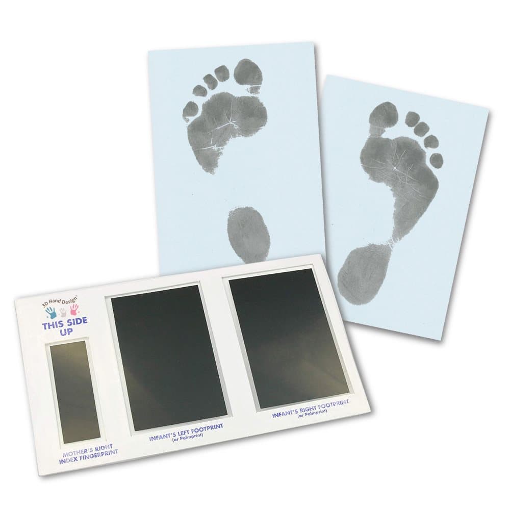 Set för fotavtryck, avtryck för nyfödda & bebisar upp till 3 månader, Pappersfärg ljusblå, Magic Footprint Standard