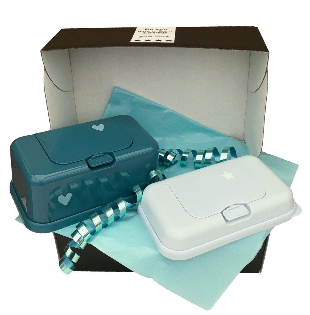 Funkybox Petrol Heart & ToGo Pale Blue Star