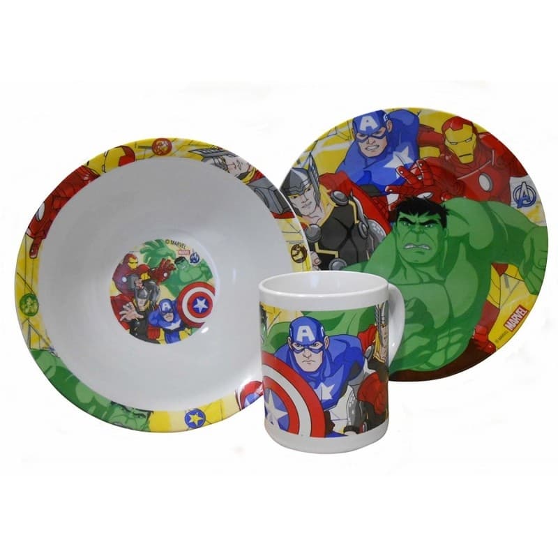 Marvel Avengers 3 in 1 Dinnerware Gift Set Ceramic