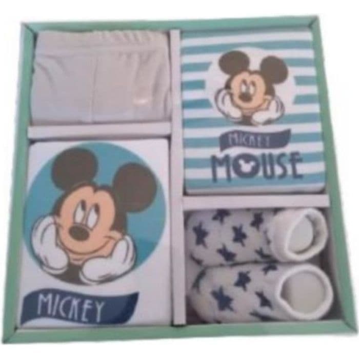 Disney Baby Boy presentförpackning Mickey Blue and White 4 stycken från födseln till 6 månader